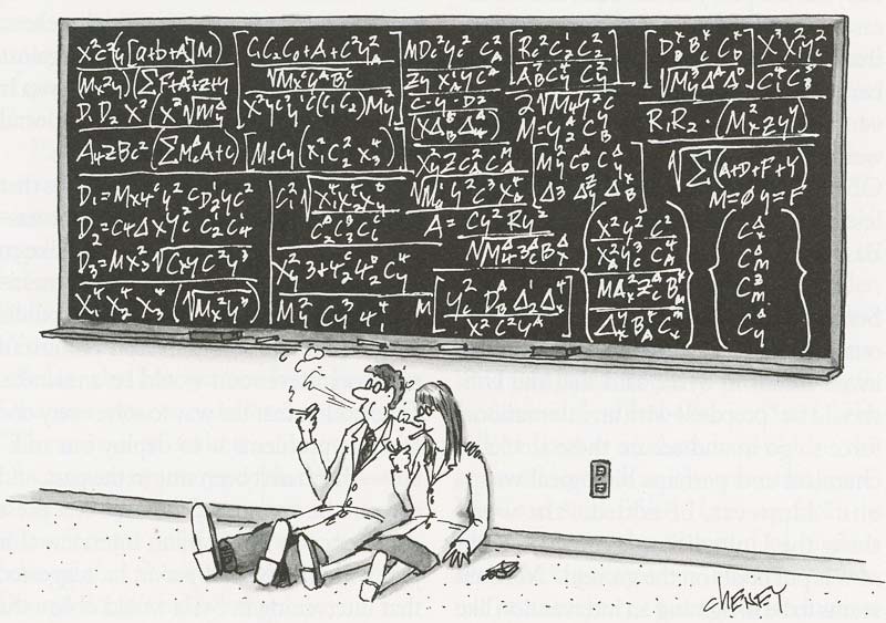 Tom Cheney Cartoon showing that math can be thrilling