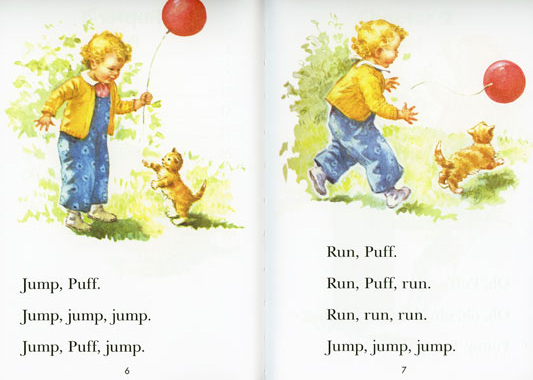 Dick and Jane Level 1 reader, Enriched is better than impoverished, TwelveByTwelve TBT, Jump Puff
