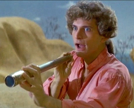 Pirates of Penzance: Frederic with telescope in Faithelss Woman scene.