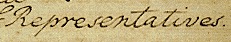 George Washington writes Representatives in 1789