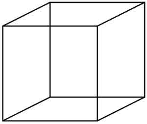Optical illusion: Necker Cube