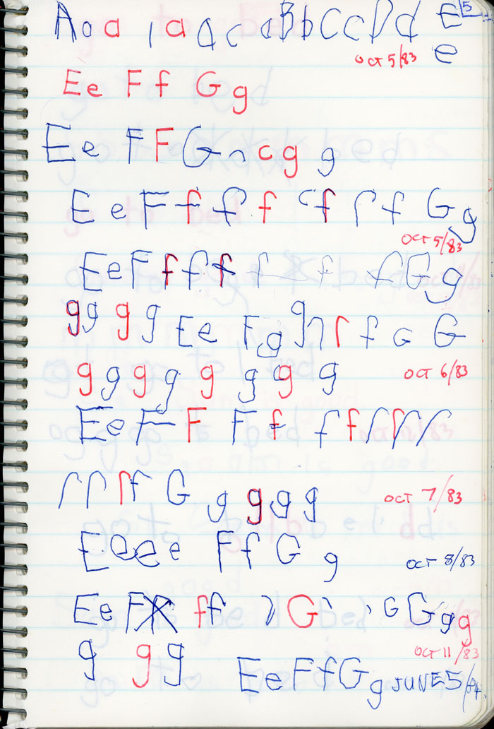 Enriched Penmanship, Marko's Penmanship Notebooks, Ee Ff Gg