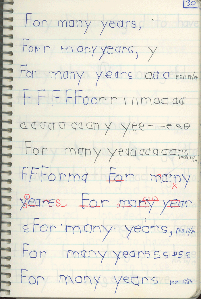 Enriched Penmanship, Marko's Penmanship Notebooks, For many years