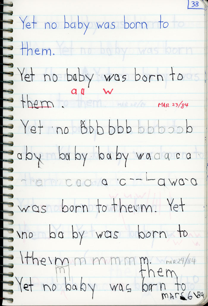 Enriched Penmanship, Marko's Penmanship Notebooks, Yet no baby was born to them
