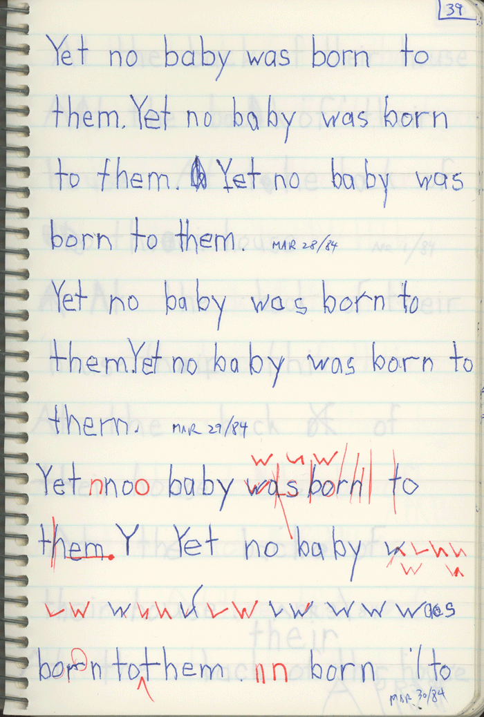 Enriched Penmanship, Marko's Penmanship Notebooks, Yet no baby was born to them
