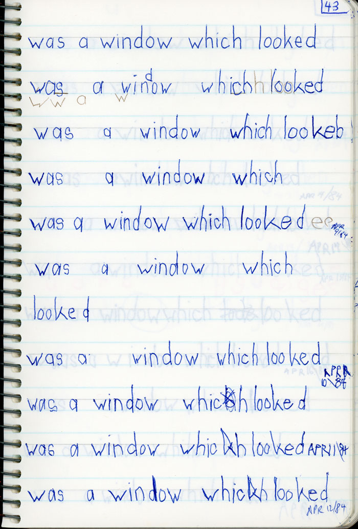 Enriched Penmanship, Marko's Penmanship Notebooks, was a window which looked