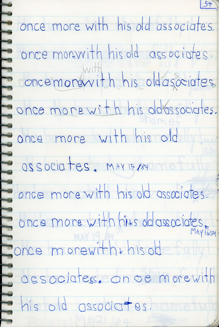 Enriched Penmanship, Marko's Penmanship Notebooks, once more with his old associates