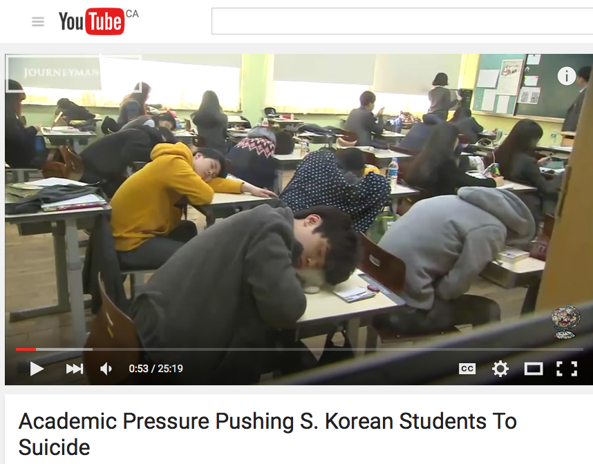 Sleeping in class in South Korea