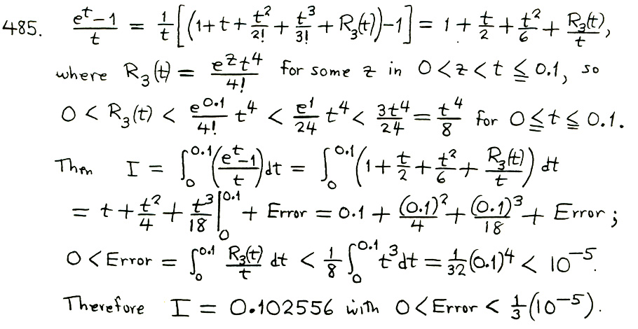 XTS: Professor Swanson's Solution 485 in his UBC Math 101